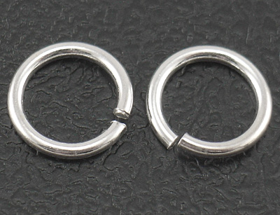 PandaHall Sterling Silver Jump Rings, Close but Unsoldered, Silver, 8x0.8mm, Hole: 6.5mm about 850pcs/100g Sterling Silver