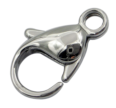 PandaHall 304 Stainless Steel Lobster Claw Clasps, Stainless Steel Color, 13x8mm, Hole: 1.5mm Stainless Steel Others