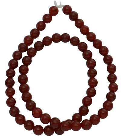 PandaHall Natural White Jade Beads Strands, Dyed, Round, Dark Red, about 6mm in diameter, hole: 0.8mm; about 65pcs/strand, 15.5" White Jade...
