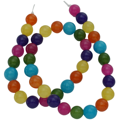 PandaHall Dyed Natural Jade Beads Strands, Round, Colorful, about 6mm in diameter, hole: 0.8mm; about 65pcs/strand, 15.5" White Jade Round...