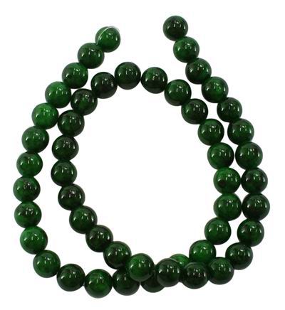 PandaHall Dyed Natural Yellow Jade Beads, Dark Green, Round, about 10mm in diameter, hole: 1mm; about 40 pcs/strand, 16" Yellow Jade Round...
