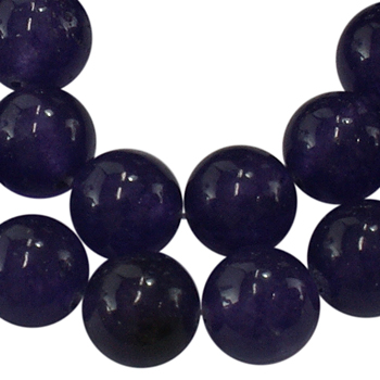 PandaHall Natural Dyed Jade Beads Strands, Amethyst, Round, about 8mm in diameter, hole: 1mm, about 49pcs/strand, 16" White Jade Round...