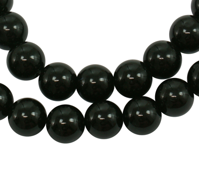 PandaHall Gemstone Beads Strands, Natural White Jade, Dyed, Round, Black, 10mm, Hole: 1mm; about 41pcs/strand, 15.5" White Jade Round Black