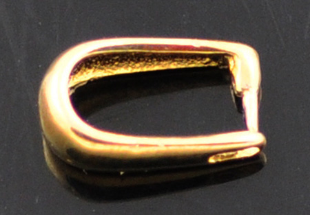 PandaHall Brass Ice Pick & Pinch Bails, Golden, 10x6x3.5mm; Pin: 1mm Brass