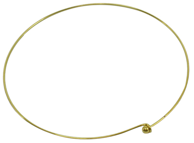 PandaHall Brass Necklace, Golden, about 1.5mm wide, 14cm inner diameter; Ball: 6mm Brass