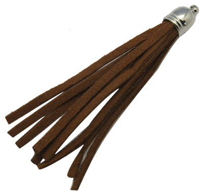 PandaHall Suede Tassels, with Platinum Color Brass Findings, Nice for DIY Earring or Cell Phone Straps Making, Chocolate, 10x60~83mm, Hole...