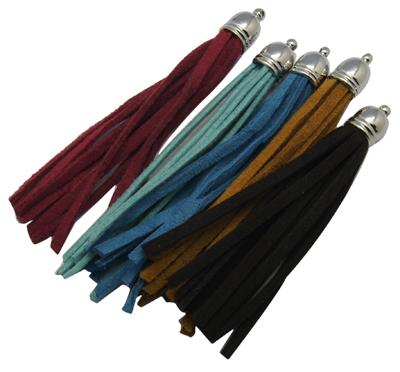 PandaHall Suede Tassels, with Platinum Color Brass Findings, Nice for DIY Earring or Cell Phone Straps Making, Mixed Color, 10x60~83mm, Hole...