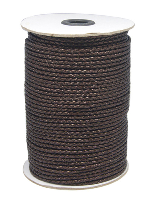 PandaHall Korean PU Cord, CoconutBrown, 3mm, about 100yards/roll Imitation Leather Brown
