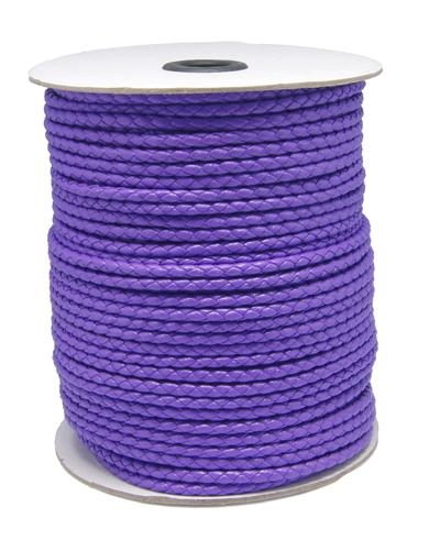 PandaHall Korean PU Cord, Purple, 3mm, about 100yards/roll Imitation Leather Purple