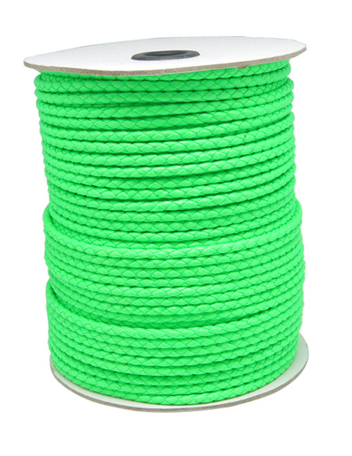 PandaHall Korean PU Cord, LimeGreen, 3mm, about 100yards/roll Imitation Leather Green