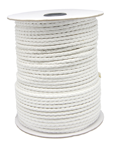 PandaHall Korean PU Cord, White, 4mm, about 100yards/roll Imitation Leather White