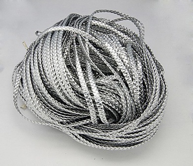 PandaHall Imitation Leather Cord, Braided, Gray, Size: about 6mm wide, 2.4mm thick; about 100m/bundle Imitation Leather Braided Gray