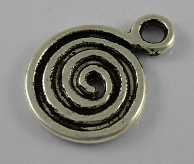 PandaHall Tibetan Style Pendant, Lead Free, Cadmium Free and Nickel Free, Antique Silver, Round, 13.5mm wide,18mm high,1.5mm thick, hole:3mm...