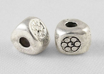 PandaHall Tibetan Style Beads, Lead Free & Cadmium Free & Nickel Free, Triangle, Antique Silver, about 5mm long, 5mm wide, 4.5mm thick, hole...