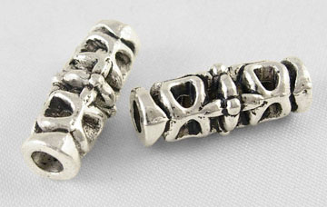 PandaHall Tibetan Silver Beads, Lead Free & Nickel Free & Cadmium Free, Column, Antique Silver, about 18mm long, 7mm wide, hole: 3mm Alloy...