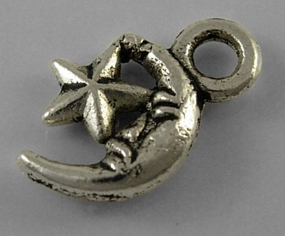 PandaHall Tibetan Style Pendants, Lead Free and Cadmium Free, Antique Silver, 11.5mm long, 7.5mm wide, 2mm thick, hole: 2mm Alloy Star