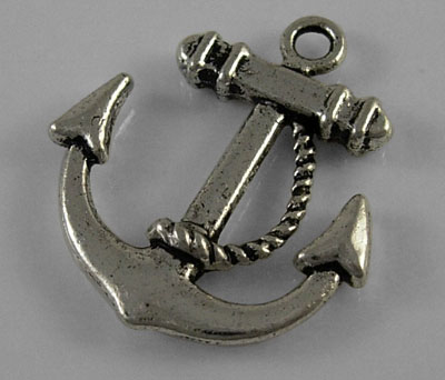 PandaHall Tibetan Silver Pendants, Anchor, Lead Free and Cadmium Free, Antique Silver, about 20mm wide, 23mm long, hole: 2mm Alloy Anchor &...