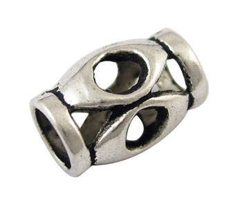 PandaHall Tibetan Silver Beads, Lead Free & Cadmium Free, Barrel, Antique Silver, about 7mm in diameter, 11.5mm thick, hole: 5mm Alloy...