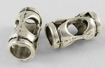PandaHall Tibetan Style Hollow Beads, Lead Free, Cadmium Free and Nickel Free, Column, Antique Silver, about 7.5mm in diameter, 13.5mm long...