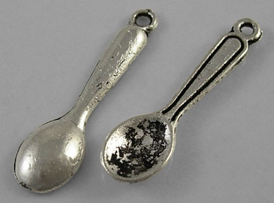 PandaHall Tibetan Style Pendants, Kitchen Utensil Pendants, Lead Free and Cadmium Free and Nickel Free , Silverware, Antique Silver, 24mm...