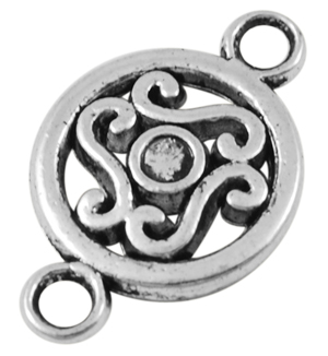 PandaHall Tibetan Silver Connectors, Lead Free, Cadmium Free and Nickel Free, Round, Antique Silver, about 19mm long, 12mm wide, 2mm thick...