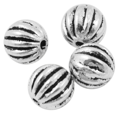 PandaHall Tibetan Silver Beads, Lead Free & Cadmium Free, Round, Antique Silver, about 6mm in diameter, hole: 1mm Alloy Round