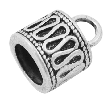 PandaHall Tibetan Silver Terminators, Lead Free, Cadmium Free and Nickel Free, Barrel, Antique Silver Color, about 14.7mm long, 9mm wide...