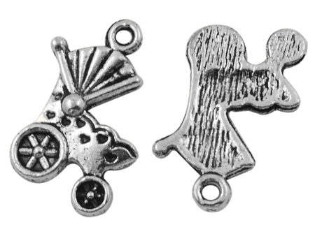 PandaHall Tibetan Silver Pendants, Lead Free, Cadmium Free and Nickel Free, Pram, Antique Silver, about 19mm long, 12mm wide, 2mm thick...