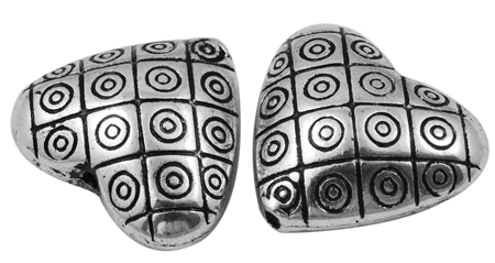 PandaHall Tibetan Silver Beads, Mother's Day Gifts Making, Lead Free & Nickel Free & Cadmium Free, Heart, Antique Silver, about 22mm long...