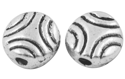 PandaHall Tibetan Silver Beads, Lead Free and Cadmium Free, Flat Round, Antique Silver, about 6.5mm long, 6.5mm wide, 3.5mm thick, hole: 1mm...