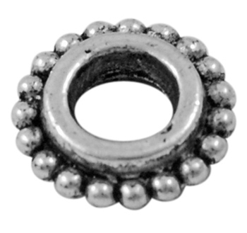 PandaHall Tibetan Style Alloy Spacer Beads, Donut, Antique Silver, Lead Free & Cadmium Free & Nickel Free; 8x2.5mm, Hole: 4mm Alloy Donut