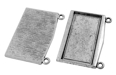 PandaHall Tibetan Style Pendant Cabochon Settings, Lead Free, Cadmium Free and Nickel Free, Rectangle, Antique Silver, 49mm long, 31mm wide...