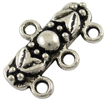 PandaHall Tibetan Style Chandelier Components, Lead Free and Cadmium Free, Rectangle, Antique Silver, about 19.5mm long, 18mm wide, 3mm...