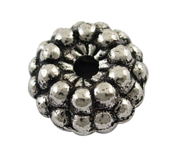 PandaHall Tibetan Style Beads, Lead Free and Cadmium Free, Rondelle, Antique Silver, about 7mm in diameter, 4mm thick, hole: 1mm Alloy...