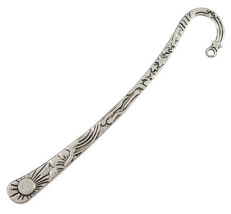 PandaHall Tibetan Style Bookmark, Lead Free & Cadmium Free & Nickel Free, Antique Silver, Size: about 2.3cm wide, 12cm long, hole: 3mm Alloy