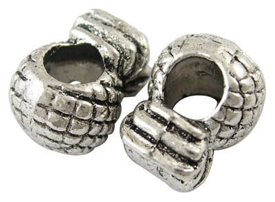 PandaHall Tibetan Style Alloy European Beads, Large Hole Beads, Lead Free and Cadmium Free, Pineapple, Antique Silver, 12x9x9mm, Hole: 5mm...
