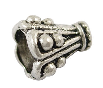 PandaHall Tibetan Style Bead Caps, Lead Free and Cadmium Free, Antique Silver, about 9mm in diameter, 9.5mm thick, hole: 2mm Alloy