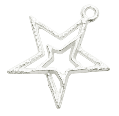 PandaHall Tibetan Silver Pendant, Lead Free, Cadmium Free and Nickel Free, Star, Silver Color, about 23mm long, 20.5mm wide, 2mm thick, hole...