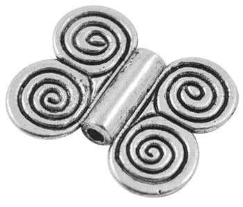 PandaHall Tibetan Silver Beads, Lead Free & Cadmium Free, Butterfly, Antique Silver, about 20mm long, 17mm wide, 3.5mm thick, hole: 1.5mm...