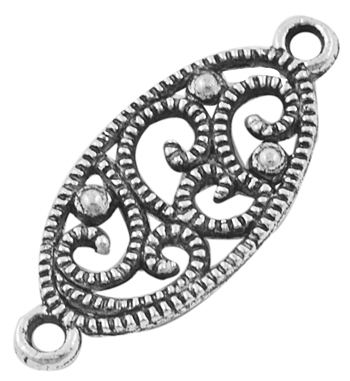 PandaHall Tibetan Style Links, Oval, Antique Silver, Lead Free and Cadmium Free, 27x11.5x1.5mm, Hole: 1.5mm Alloy Oval