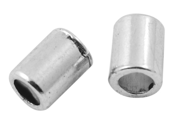 PandaHall Tibetan Silver Beads, Lead Free and Cadmium Free, Tube, Antique Silver, about 8mm long, 6mm wide, hole: 4mm Alloy Tube