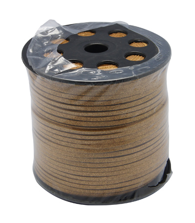 PandaHall Korean Suede Cord, Faux Suede Lace, with PU Leather, Gold, 3x1.5mm, about  100yards/roll Suede Gold
