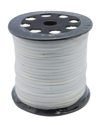 PandaHall Korean Suede Cord, Faux Suede Lace, with PU Leather, White, 3x1.5mm, about  100yards/roll Suede White