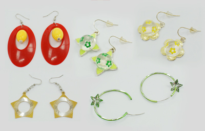 PandaHall Assorted Earrings, Mixed Fancy Earrings with Jewelry Findings, Mixed Color, Pendant: about 10~40mm wide, 10~52mm long; Pin...