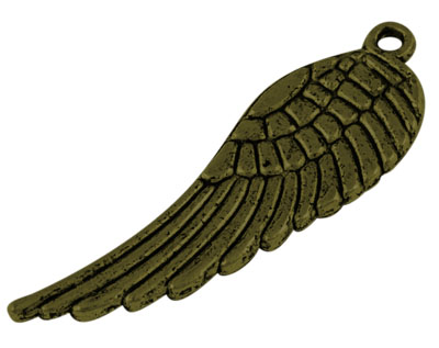 PandaHall Tibetan Style Beads, Antique Bronze, Nickel Free, 30mm long, 9mm wide, 1.5mm thick, hole: 1mm Alloy Wing