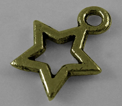 PandaHall Tibetan Style Pendant, Lead Free and Cadmium Free, Antique Bronze, 10mm wide, Star, 12mm long, hole: 2mm Alloy Star
