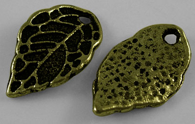 PandaHall Tibetan Style Pendant, Lead Free and Cadmium Free, Leaf, Antique Bronze, about 16mm long, 10mm wide, 2mm thick, hole: 1.5mm Alloy...