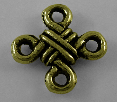 PandaHall Tibetan Style Chandelier Components Links, Chinese Knot, Antique Bronze, Lead Free, Nickel Free and Cadmium Free; 10x10x3mm, Hole...