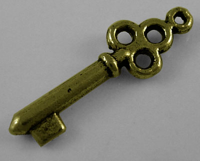 PandaHall Tibetan Style Pendants, Lead Free, Cadmium Free and Nickel Free, Antique Bronze, Skeleton Key, 7mm wide, 21.5mm long, hole: 1mm...
