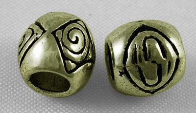 PandaHall Tibetan Style European Beads, Zinc Alloy European Beads, Lead Free & Nickel Free & Cadmium Free, Drum, Antique Bronze Color, 8mm...